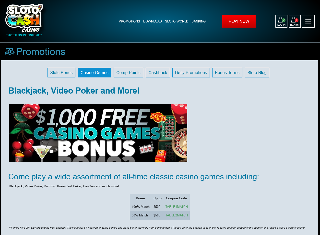 Slotocash Casino Games Promo
                                  Page